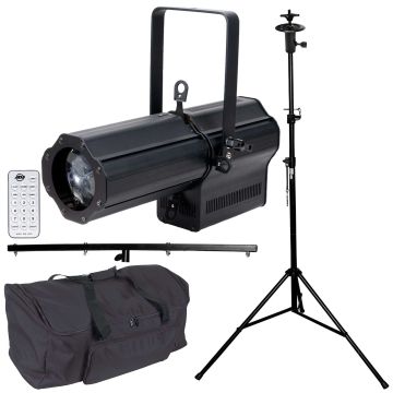 American DJ Encore Profile WW COB Pro LED Ellipsoidal Light with T-Bar Stand, Remote Control, & Case Package