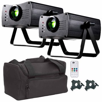 (2) American DJ Ani-Motion Red & Green Lasers with Clamps & Case Package