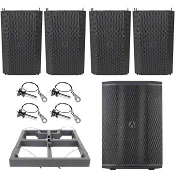 Avante Imperio Bleacher Stack Rig (4) Speaker Flown Array with Ground Sub Portable Sound System