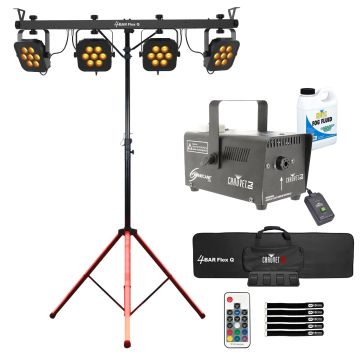 Chauvet DJ 4Bar Flex Q Lighting System with Fog Machine & Stand