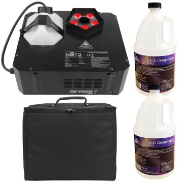 Chauvet-DJ-Geyser-P5-LED-Fog-Machine-with-Quick-Dissipating-Fog-Fluid- and-Padded-Carry-Case-Package