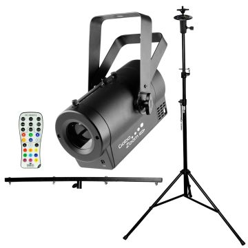 Chauvet DJ Gobo Zoom USB Gobo Projector with T-Bar Stand and Remote Control Package