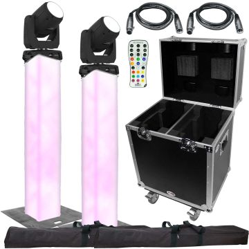 Chauvet DJ Intimidator Beam 355 IRC Moving Head & Trusst Glo Totem 1.5 Lighting Tower Quad Package