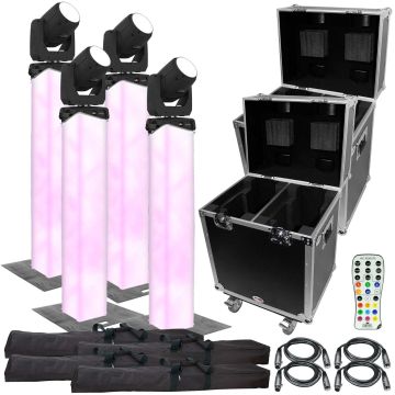 Chauvet DJ Intimidator Beam 355 IRC Moving Head & Trusst Glo Totem 1.5 Lighting Tower Quad Package