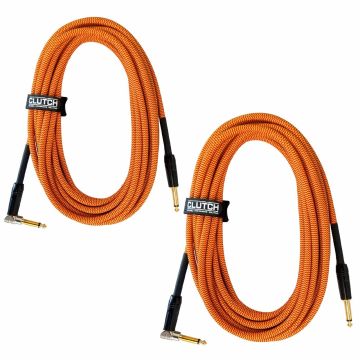 Clutch 20 foot Right Angle 1/4" TS Instrument Cables Dual Package