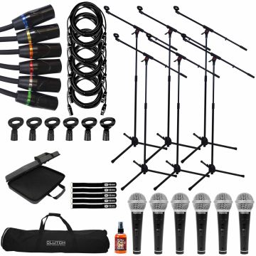 Clutch Adjustable Mic Stand Package with Multi-Purpose Microphones