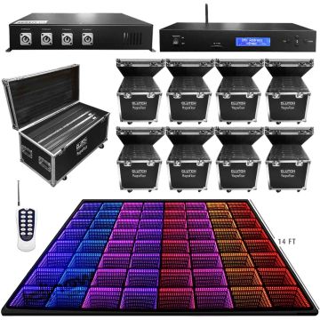 Clutch MagnaFloor LED Dance Floor Infinity Panel 14' x 14' Complete Portable System Package