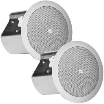 (2) JBL Professional Control 14C/T Two-Way 4" Coaxial Ceiling Loudspeakers (White)
