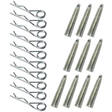 (10) Global Truss COUPLER-PIN Tapered Pin & (10) R-CLIP Conical Coupler Package