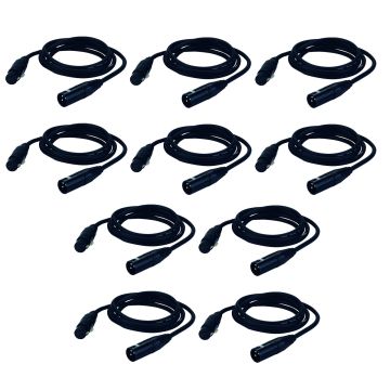 10 Pack DMX15 - 15FT DMX Cables