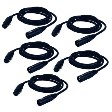5 Pack DMX15 - 15FT DMX Cables