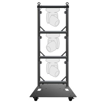 Global Truss Modular Lighting Quick Grid Section for Moving Heads in Black Trio Package