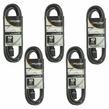 (5) American Audio EC-163-10 Black 10FT Extension Cords Small Image