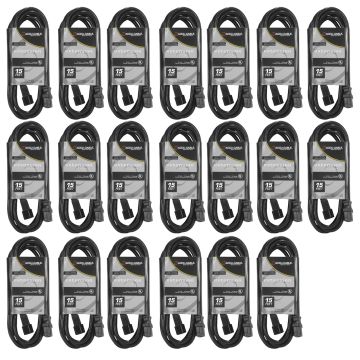 20 Pack ECCOM-15 15FT AC Extension Cords