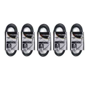 ECCOM-6 5 Pack 6FT AC Extension Cords