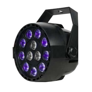 Eliminator Lighting Mini Par UVW LED9x 1 Watt UV and 3x 1 Watt White LED Par Light