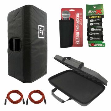 Electro Voice ETX-35P-CVR Padded Speaker Cover with Case and Accessories