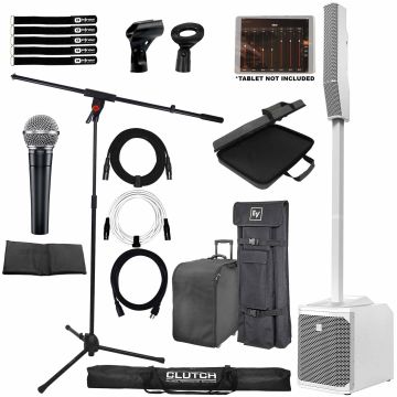 Electro-Voice EVOLVE 30M White Column System with Shure Mic & Stand