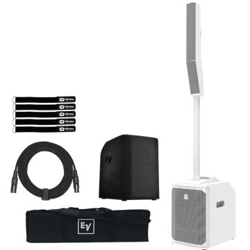 Electro-Voice Evolve50M White Column Speaker with Subwoofer Cover