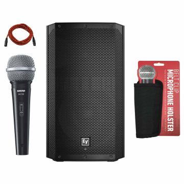 Electro-Voice ELX200-12P 12" 2-Way Powered Speaker & Shure SV100-W Multi-Purpose Microphone Package