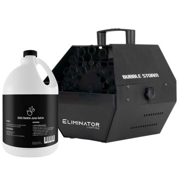 Eliminator Lighting Bubble Storm Bubble Machine with Bubble Fluid