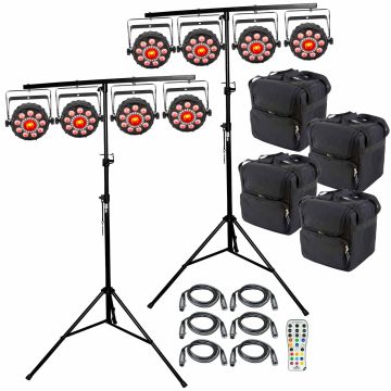 (8) Chauvet DJ FXpar 9 Compact Multi Effect Par Lights Package