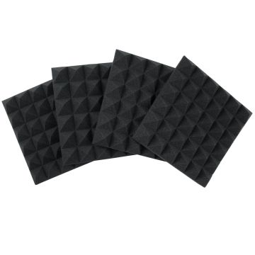 Gator Cases 2" Thick 12x12" Charcoal Acoustic Pyramid Panels (4 Pack)