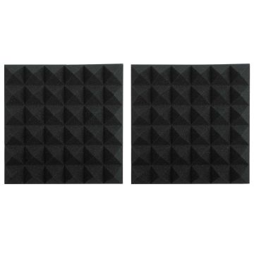 Gator Cases 2" Thick 12x12" Charcoal Acoustic Pyramid Panels (Pair)