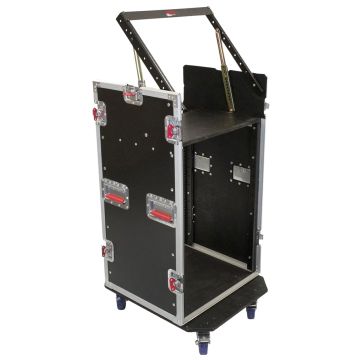 Gator Cases G-TOUR 10X16 PU G-Tour Series 10U Top 16U Side Road Pop-Up Console Rack Case