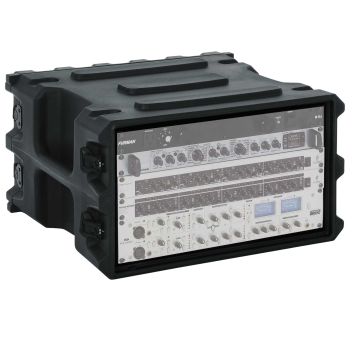 Gator G-PROR-6U-19 6U Molded Mil-Grade PE Audio Rack, 19" deep with wheels and handle