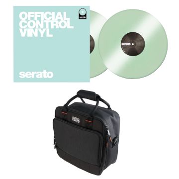 Gator Cases G-MIXERBAG-1212 12" x 12" Gear Bag with Serato Glow in the Dark 12” Control Vinyl Package