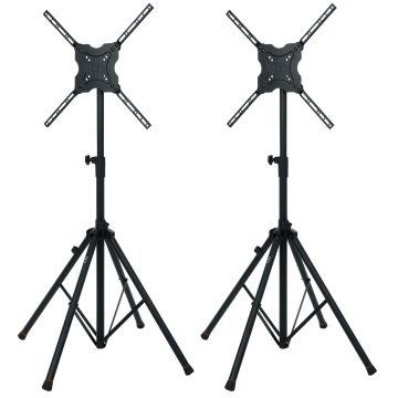 Gator Frameworks GFW-AV-LCD-25 Deluxe Quad Legged LCD/LED Stands with Lift-EEZ Pistons Duo Package