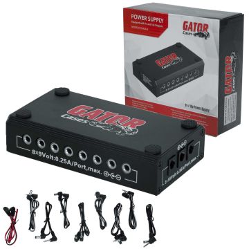 Gator Cases G-BUS-8-US Pedal Board Power Supply for Guitar Effects Pedals