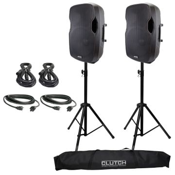 Gemini AS-15P 15” Powered Speaker Duo Bundle