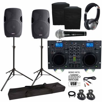 Gemini CDM-4000 CD/MP3/USB Bluetooth Media Player & Active 15" Speaker