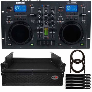 Gemini CDM-4000 CD/MP3/USB Bluetooth Media Player with Black 19" Case