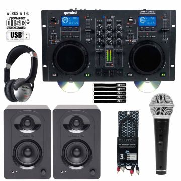 Gemini CDM-4000BT Media Player with Samson M30 Media One 3" Monitors