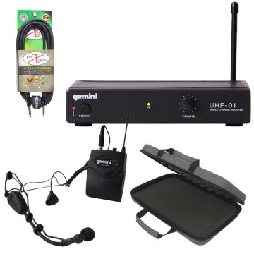 Gemini UHF-01HL Lavalier Wireless Microphone System with Case