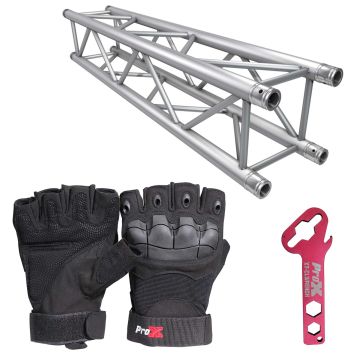 Global Truss 8.20FT (2.5m) Square Segment with Black Gloves