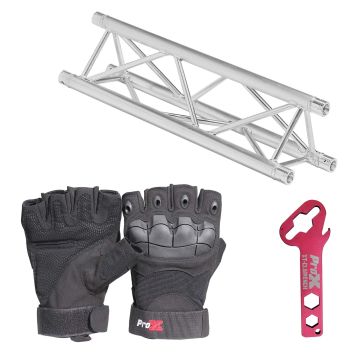 Global Truss 9.84FT (3.0m) Triangular Segment with Black Gloves