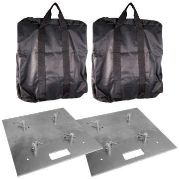 Global Truss Base Plate 20x20A Heavy Duty Aluminum Base Plate 2-pack with Carry Bags