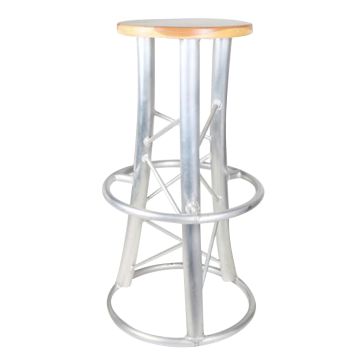 Global Truss Truss Stool 2 Aluminum Stool with Curved Legs and Wooden Seat