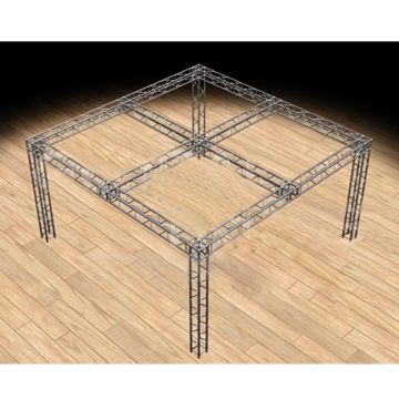 Global Truss TB-20X20 Trade Show Booth with UJB Corners and Center Cross F34-004