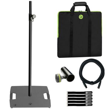Gravity GLS431B Lighting Stand Package with Square Steel Base in Black