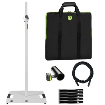 Gravity GLS431W Lighting Stand Package with Square Steel Base in White