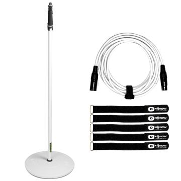 Gravity GMS23W Microphone Stand with Round Base in White Package