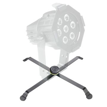 Gravity-Stands-LS-FLOORX-B-Foldable-Floor-Stand-for-Spots In Use
