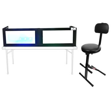 Grundorf GS-LSB1652T 16" x 52" Table Top LED DJ Facade with Ultimate Support JS-MPF100 Music Performance Chair Package
