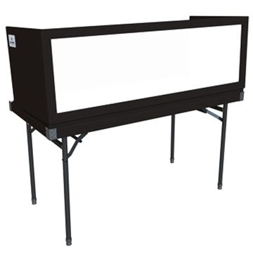 Grundorf BB-48LSW Beat Booth 48" Table & White Lycra Tabletop DJ Facade Package small image