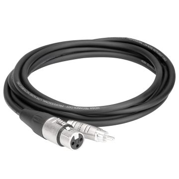 Hosa HXR-015 15FT Pro Unbalanced Interconnect REAN XLR3F to RCA Cable